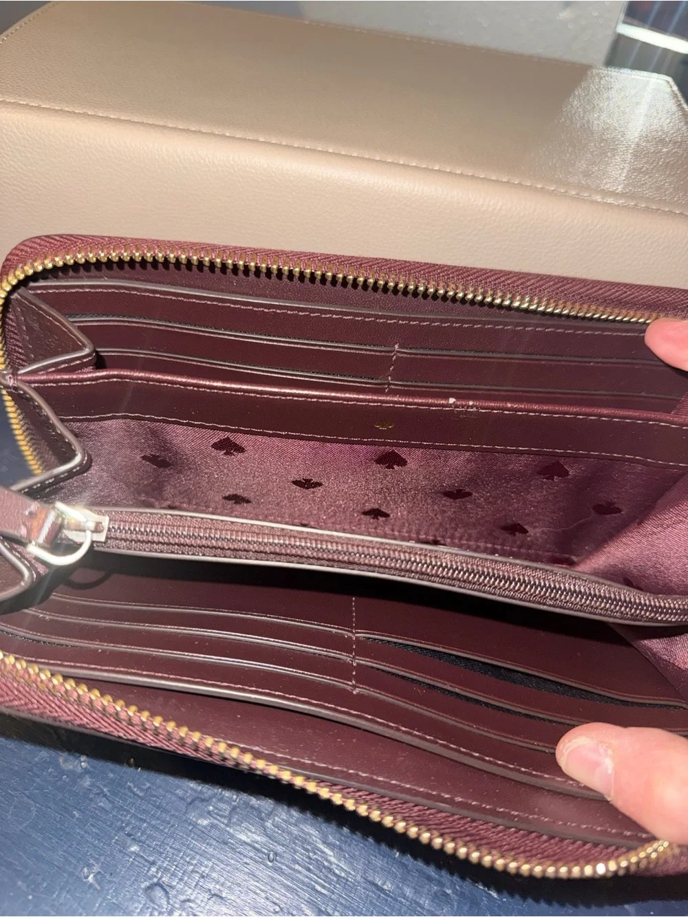 kate spade Two-Tone Pink and Burgundy Zip-Around Wallet